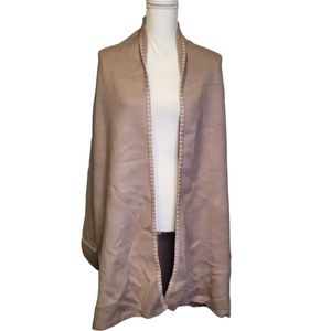 Magaschoni Striped Edging Open Front Pocketed Duster